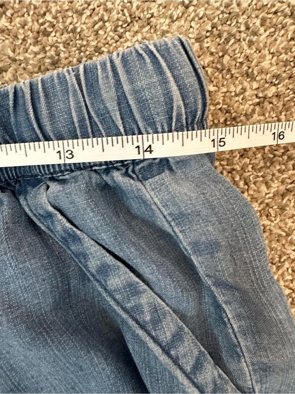 Splendid Pants Wide Leg Blue Chambray Lyocell Drawstring Elastic Waist Pockets